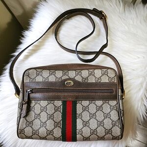 Authentic Gucci GG Vintage Supreme Crossbody Brown